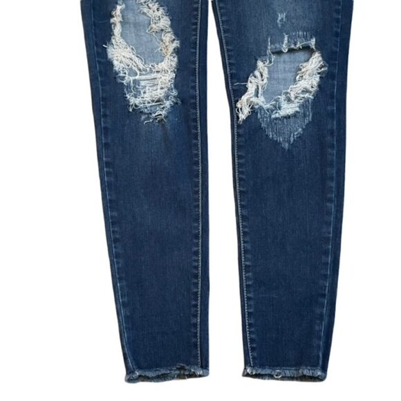 KANCAN Ripped Knee Raw Hem Skinny Jeans - Size 5/26 - Picture 5 of 9